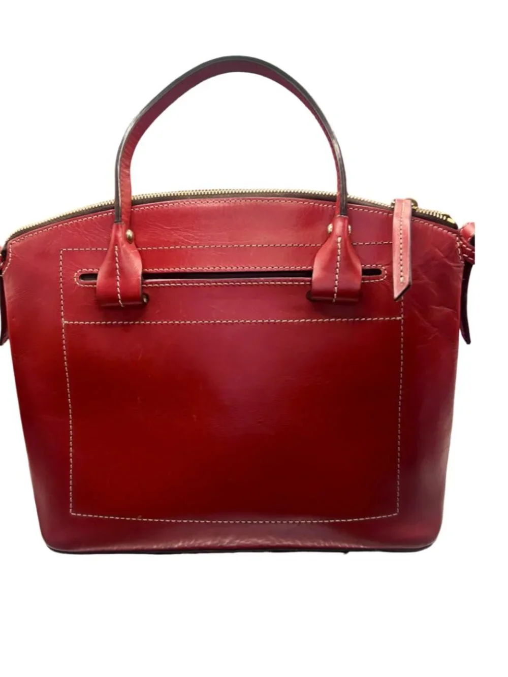 Dooney & Bourke Beacon Domed Satchel Red Leather Bag